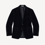 Single-Breasted Jacket In Night Blue Velvet