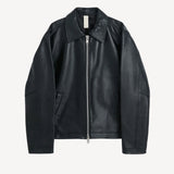 Short Leather Jacket in Black