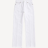 Flared Jeans in White Cotton Denim
