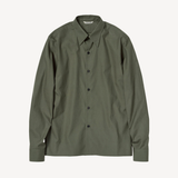 Washed Finx Twill Slim Shirt in Dark Olive