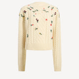 Elias Embroidery Sweater in Ivory