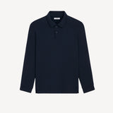 Natural Tennis Long Sleeve Polo in Navy