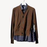 Poplin x Cotton Knit Cardigan
