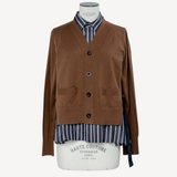 Poplin x Cotton Knit Cardigan