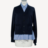 Poplin X Cotton Knit Cardigan