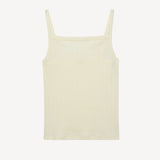 Pointelle Square Neck Tank in Creme