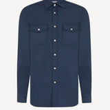 Cotton Western Shirt in Navy