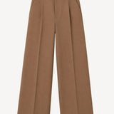 Straight Wool Twill Pants in Camel