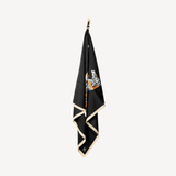 Square in Silk Twill Black/Orange/Offwhite