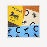 Square in Silk Twill Blue/Cream/Yellow