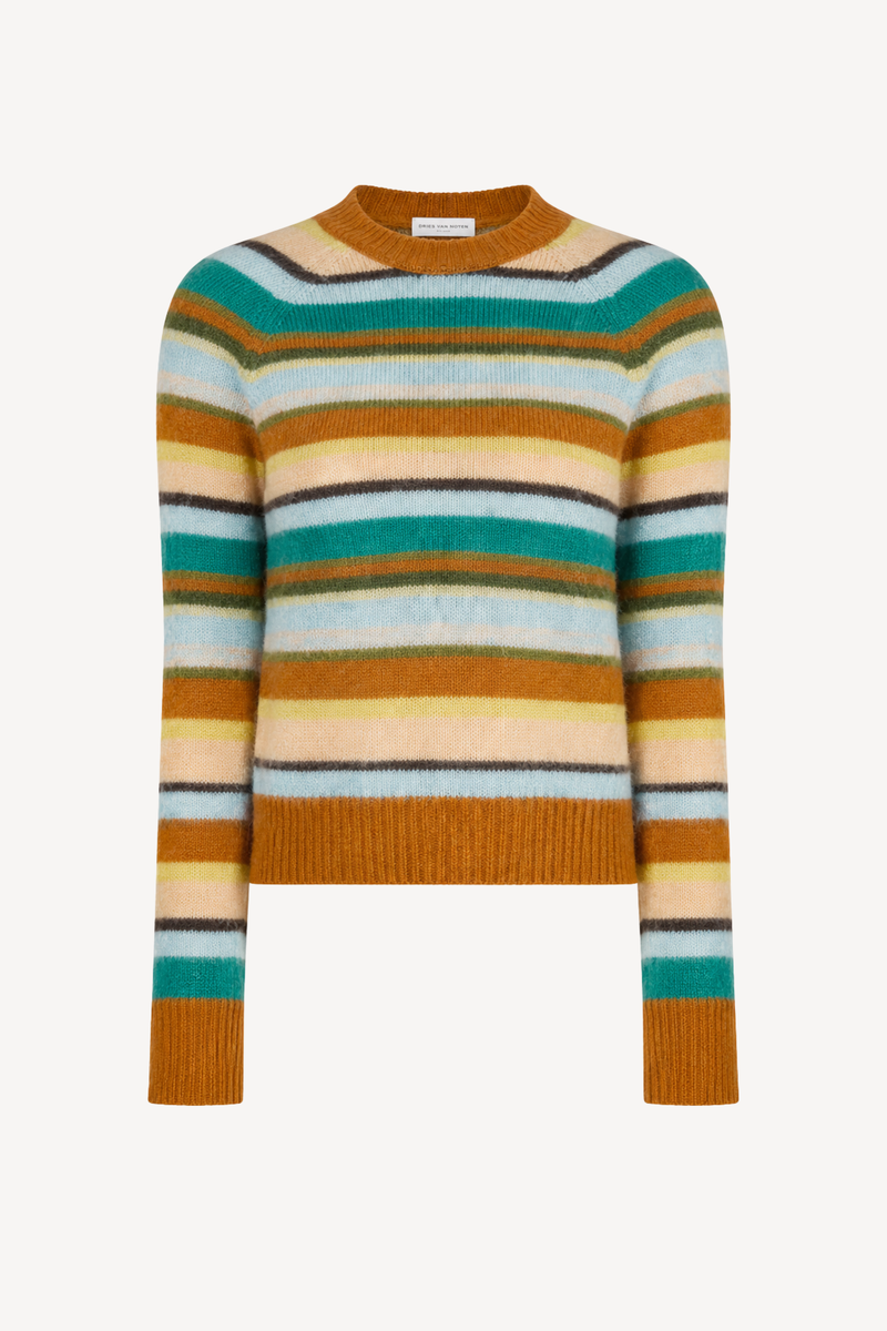 Melbourne Stripe Sweater in Rust