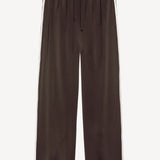 The Silk Lace Stripe Crop Pant in Espresso