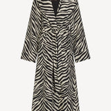 Djinn Crepe Robe Coat in Zebra Print