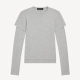 Rory Layered Long Sleeve in Heather Grey