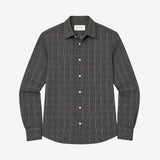 Giacomo Cotton Check Shirt in Black & Dark Grey
