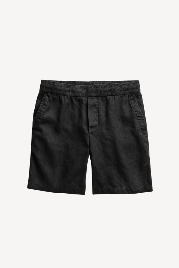 Lightweight Linen Short in Black