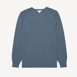 Sea Island Cashmere Crew in Slate Blue
