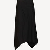Light Wool Fresco Midi Ruffle Skirt