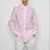 New Ruffle Shirt in Pale Pink