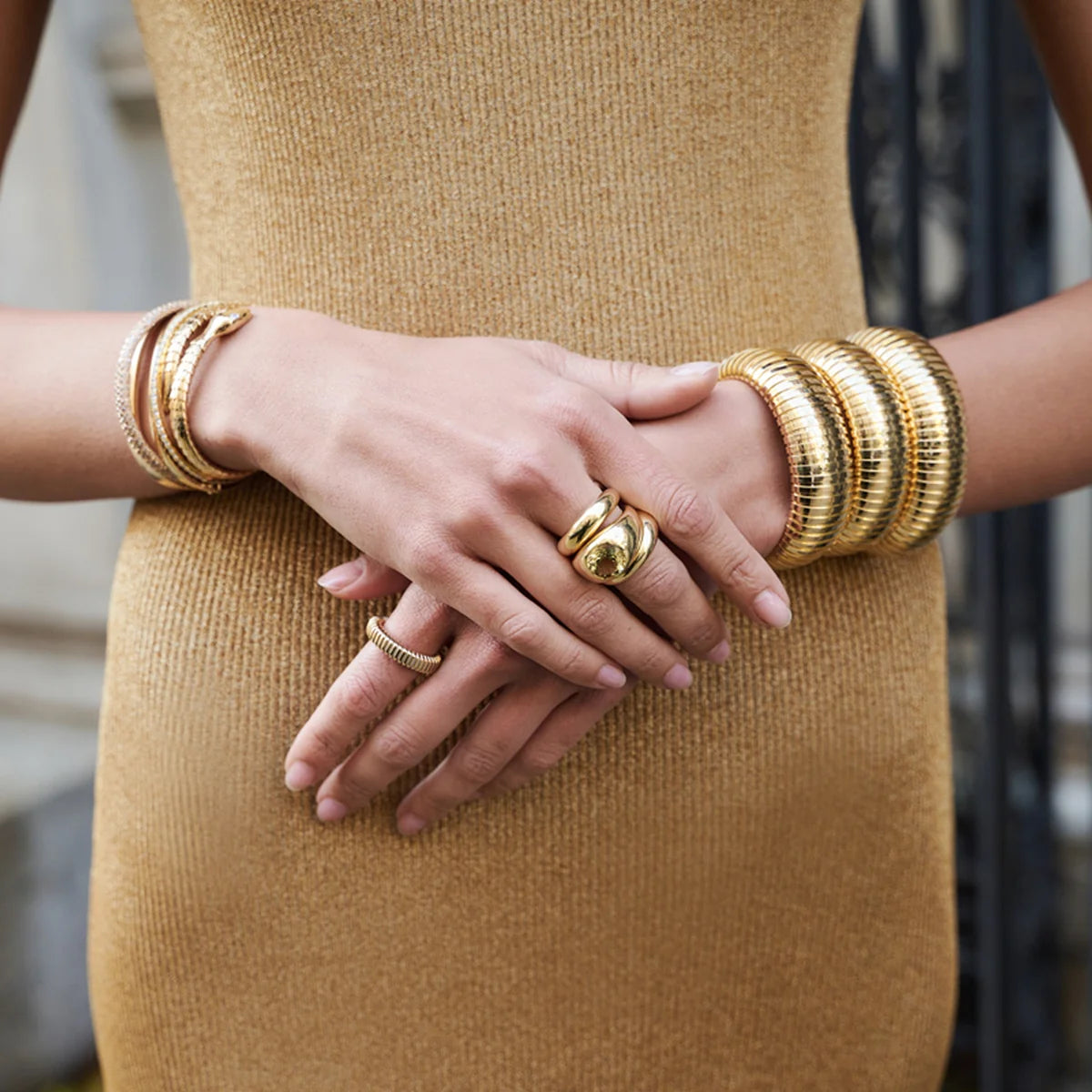 18k Yellow Gold 10mm Dome Ring