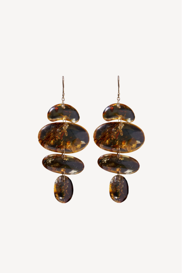 18K Oval Totem Earrings