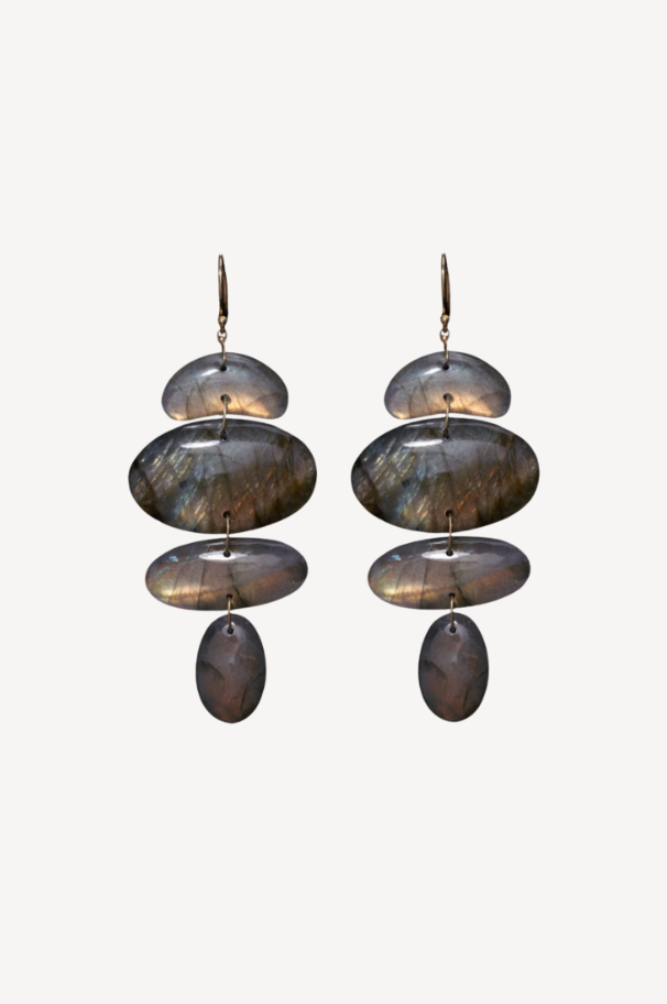 18K Oval Totem Earrings