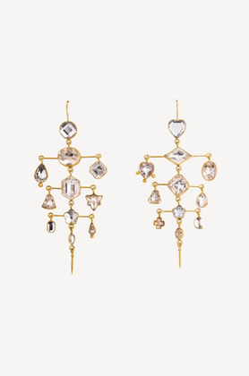 Multilayer Balance Victorian Drop Earrings (Crystal)