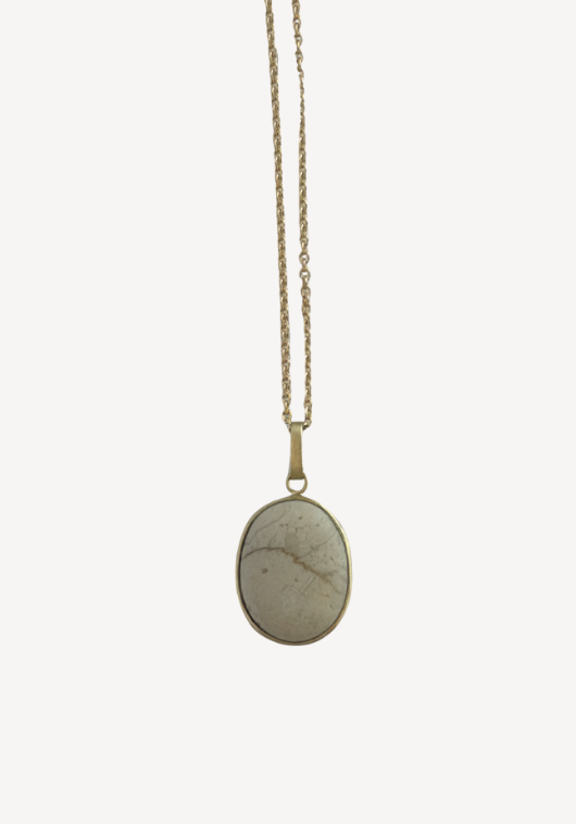 Ivory Oval Stone Necklace