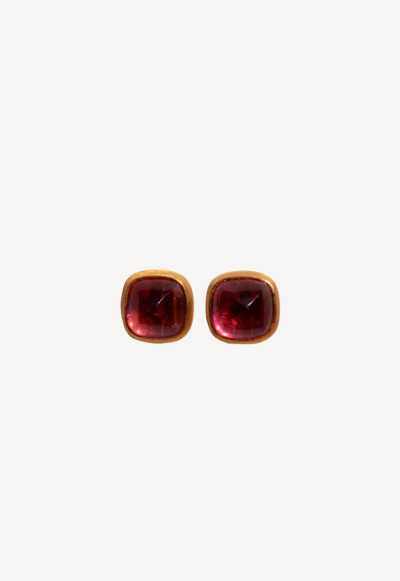 Pink Tourmaline Punky Stud Earrings