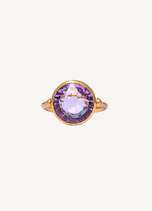 22YG Amethyst Swivel Ring