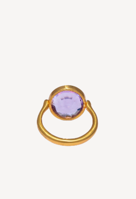 22YG Amethyst Swivel Ring