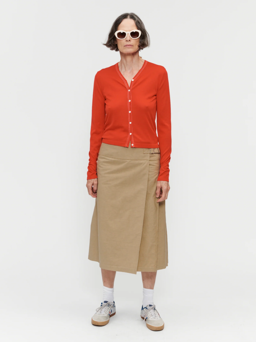 Pleated Wrap Skirt