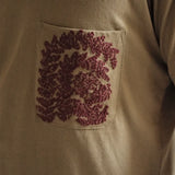 Paisley Tee in Olive + Burgundy