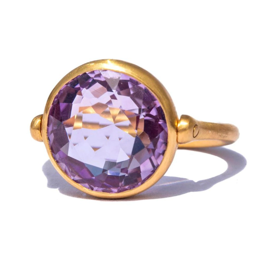 22YG Amethyst Swivel Ring