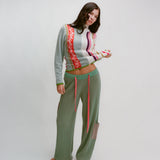 Sugar Snap Ribbed Trackies in Green