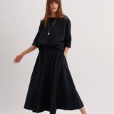 Kyria Skirt In Cotton Poplin in Black
