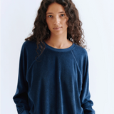 Samos Sweatshirt In Terry in Navy