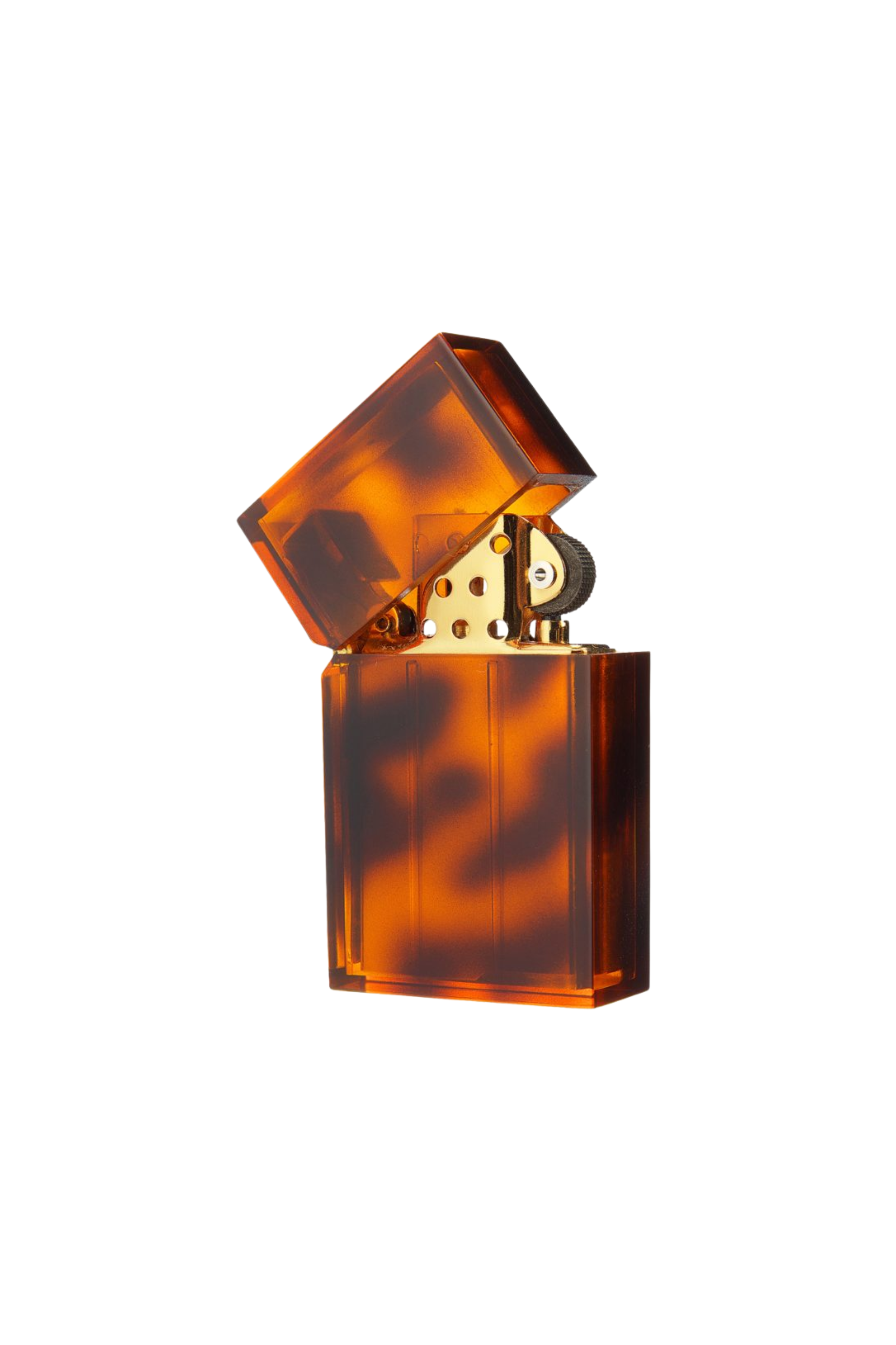Brown Hard Edge Marble Petrol Lighter