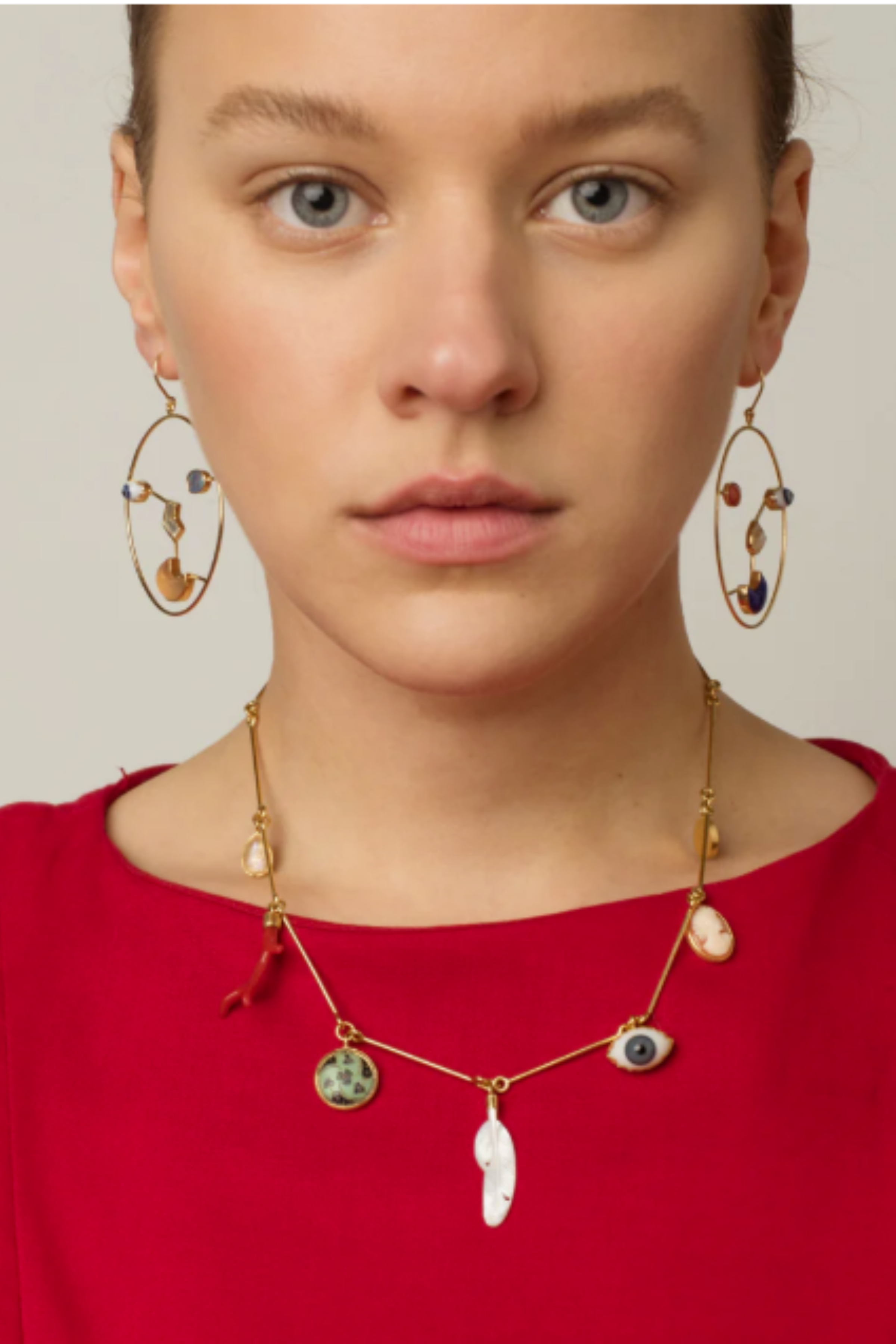 Seven Wire Charm Necklace