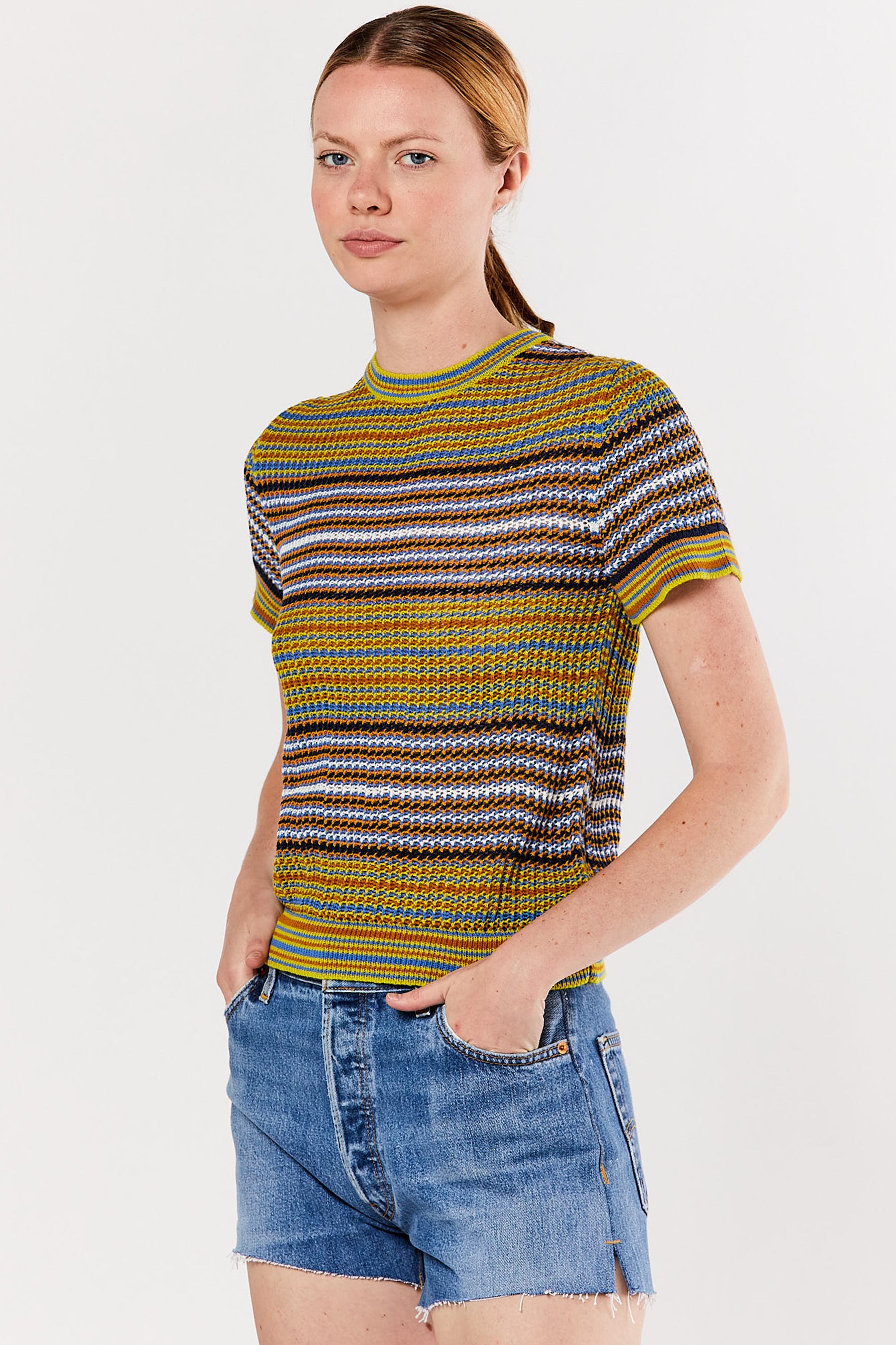 Multi Nova Net Stripe Top