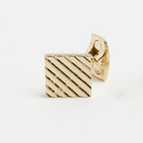 Square Engine Turned Cufflinks - Gold
