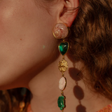Green Heart & Star Earrings