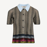 Wave Knit Short Sleeve Polo Shirt