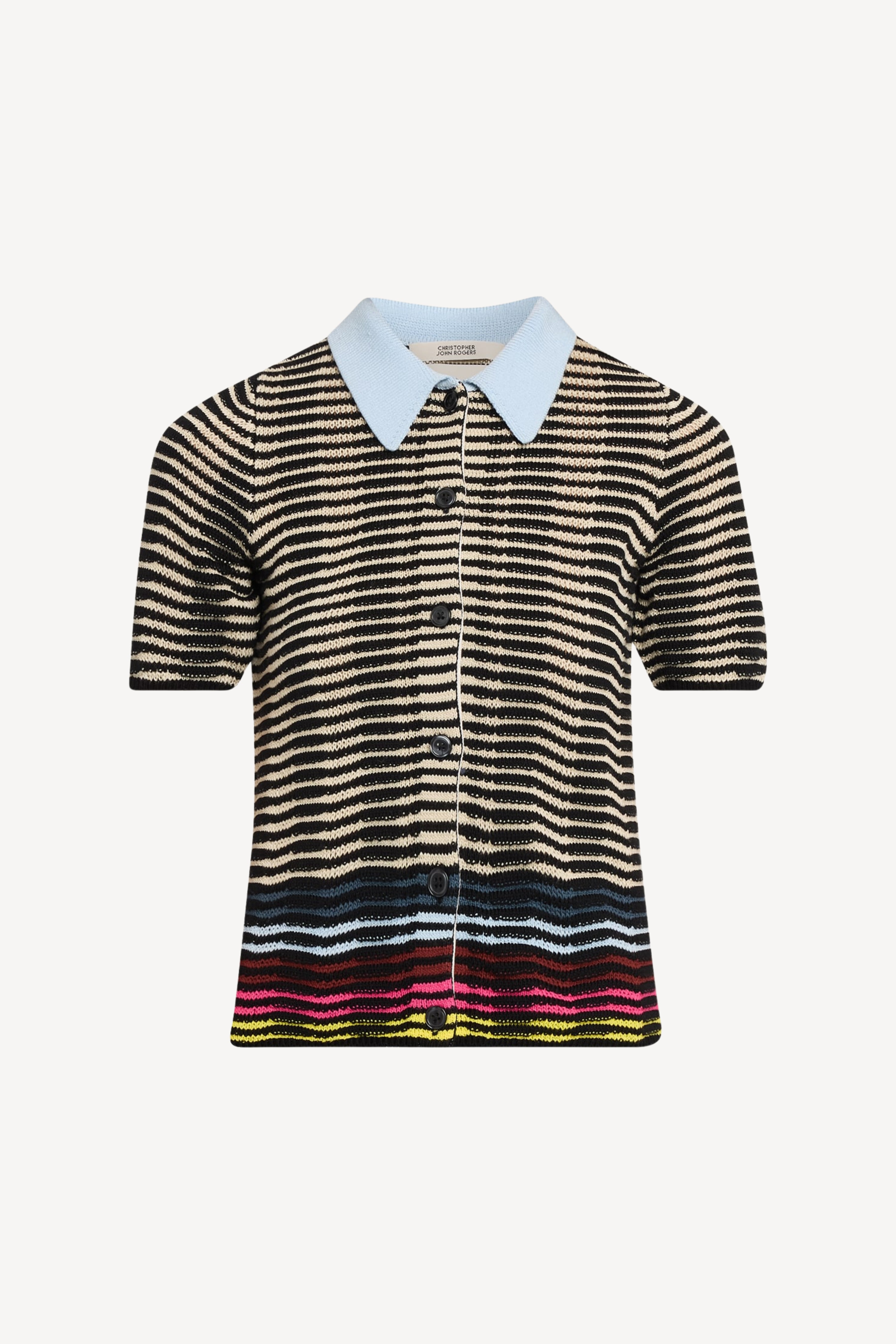 Wave Knit Short Sleeve Polo Shirt