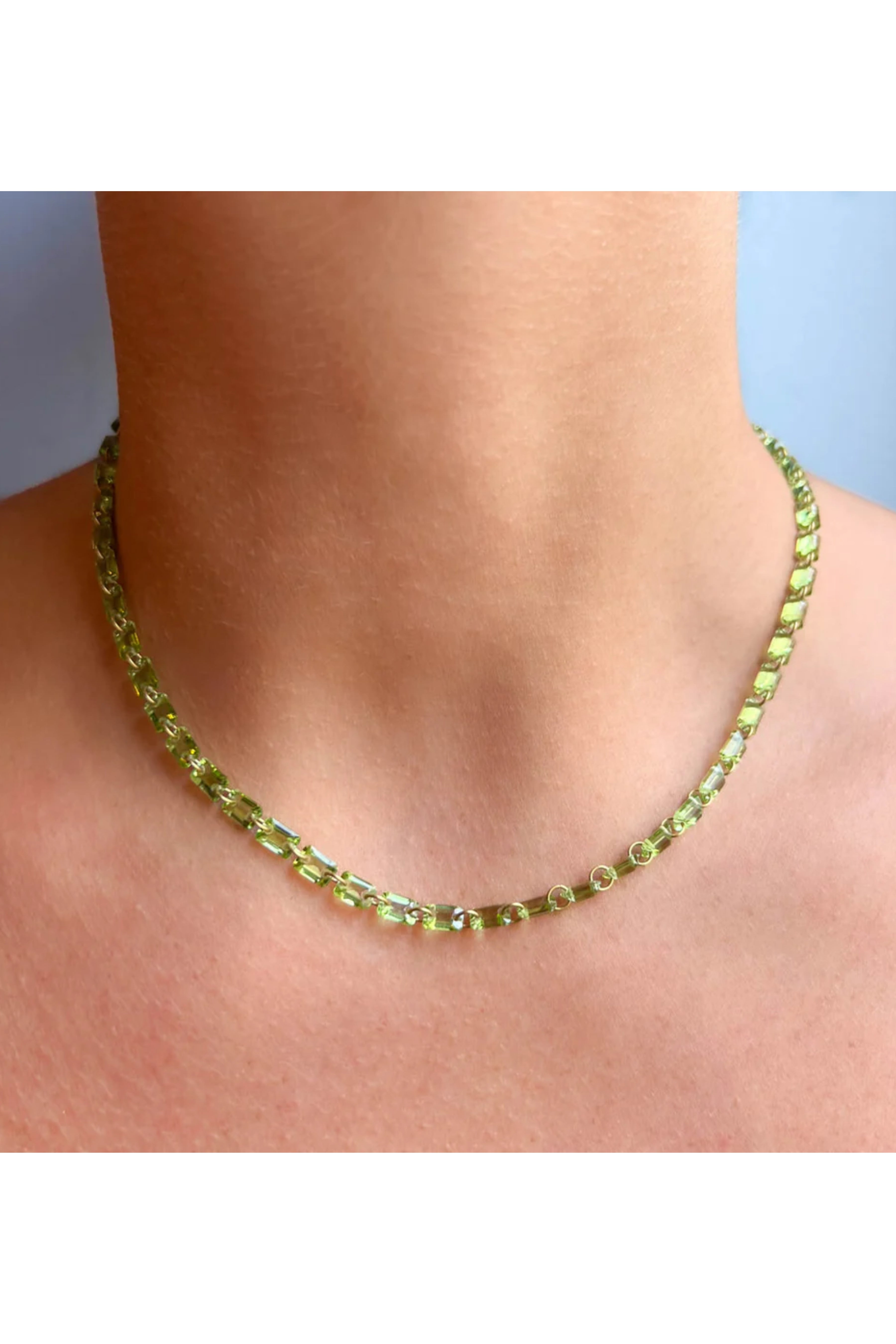Emerald Cut Lady Like Necklace in 20k Gold