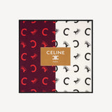 35" Square Scarf in Burgundy & Ivory