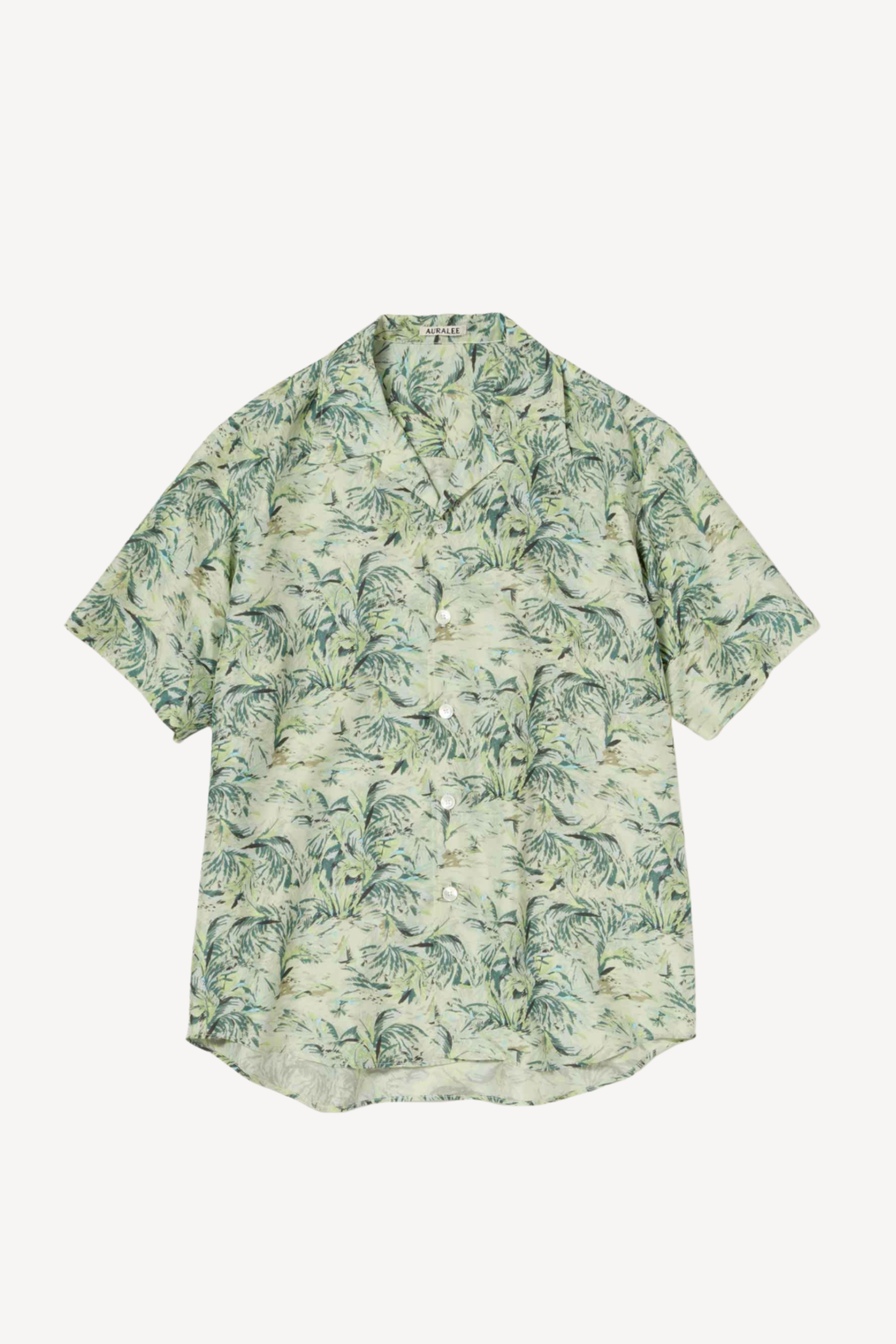 Printed Airy Silk Half-Sleeved Shirt