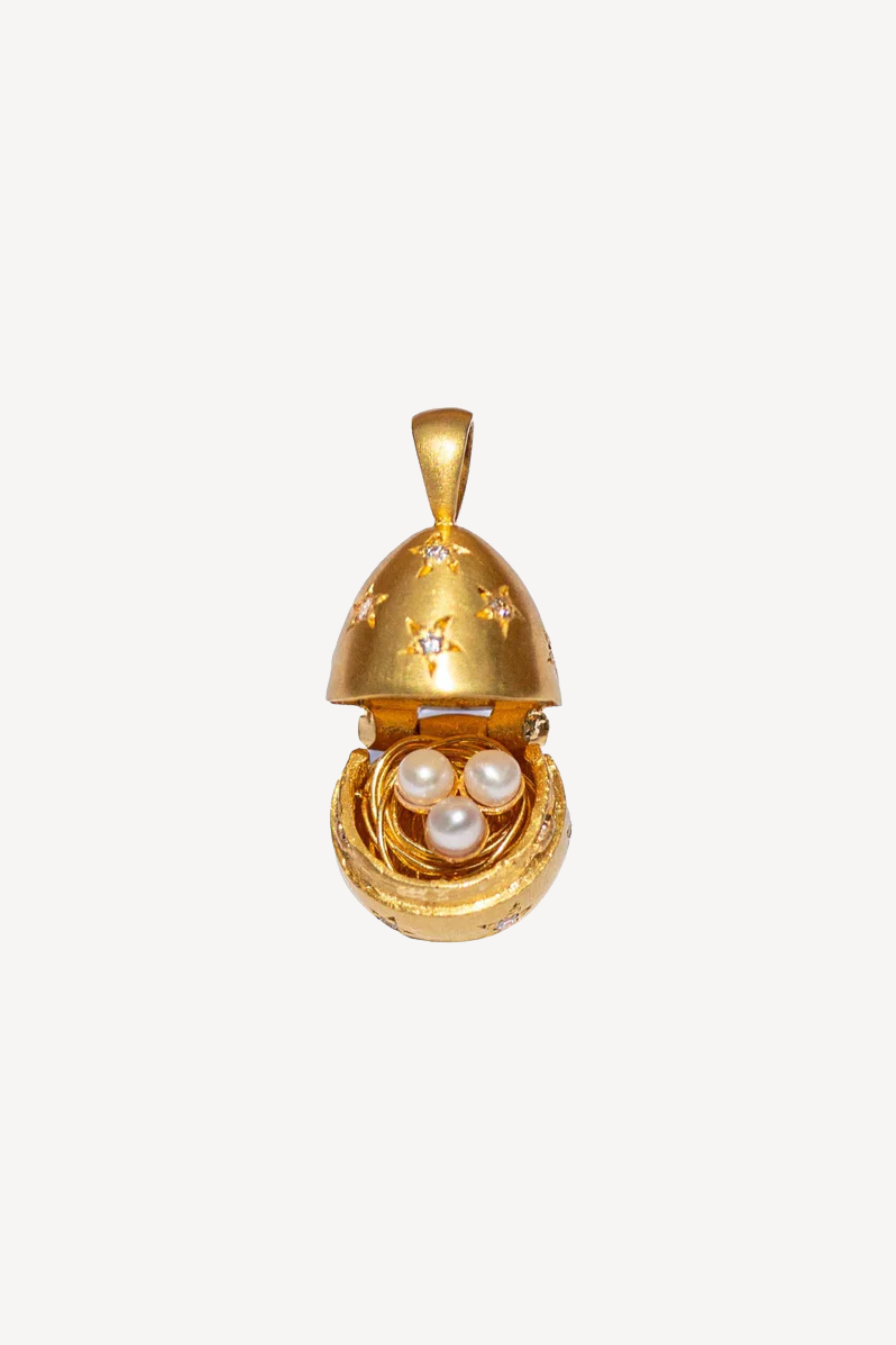 Diamond & Pearl Easter Egg Pendant