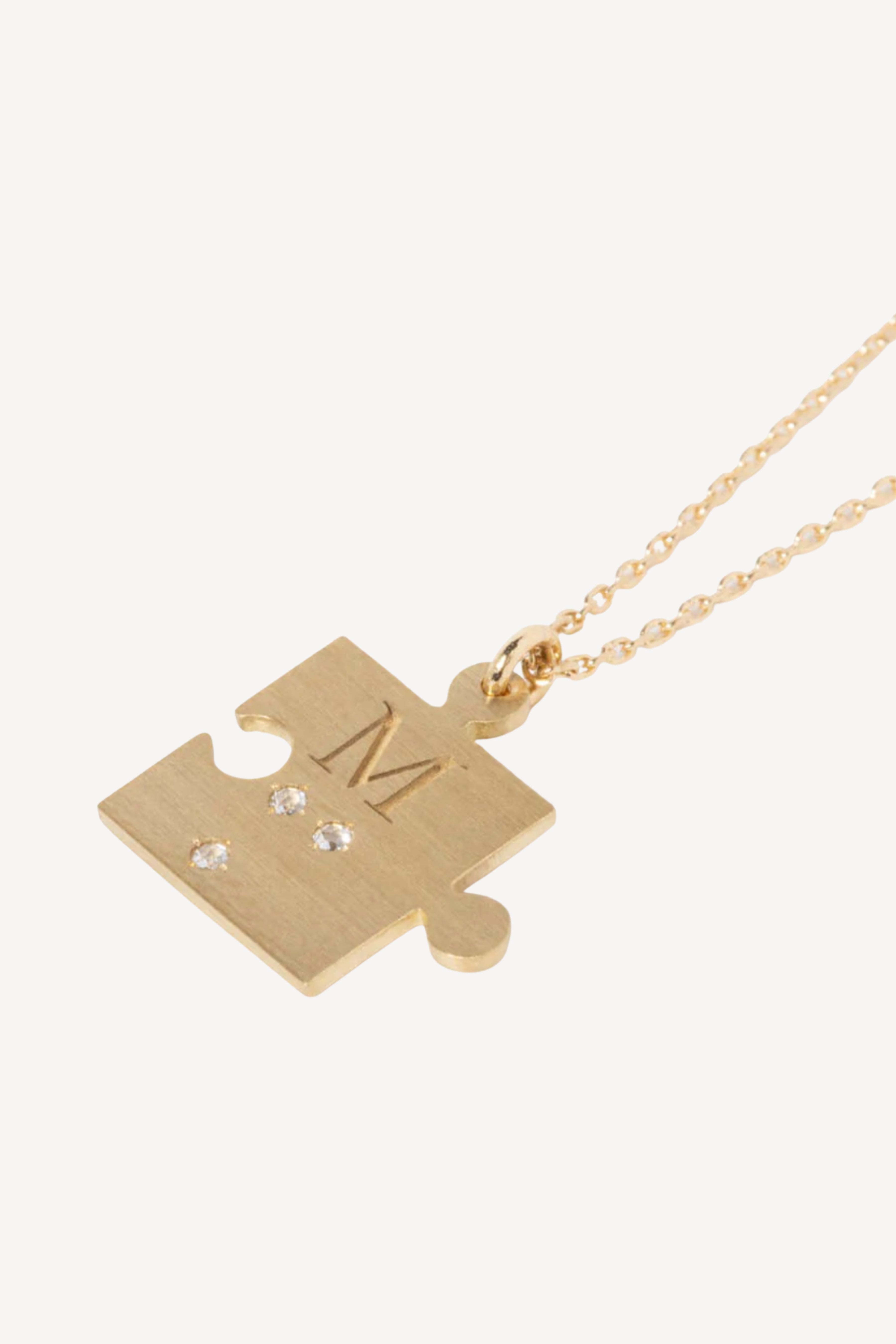 Mini Puzzle Charm "M" Necklace