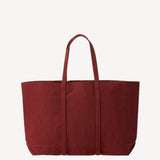 Washed Canvas 6-Pocket Tote L in Burgundy